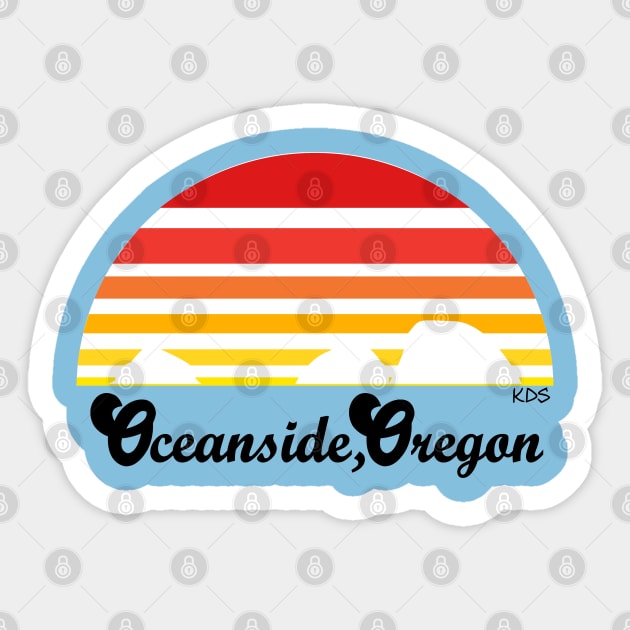 Oceanside, Oregon Sunset Sticker by KDStudio